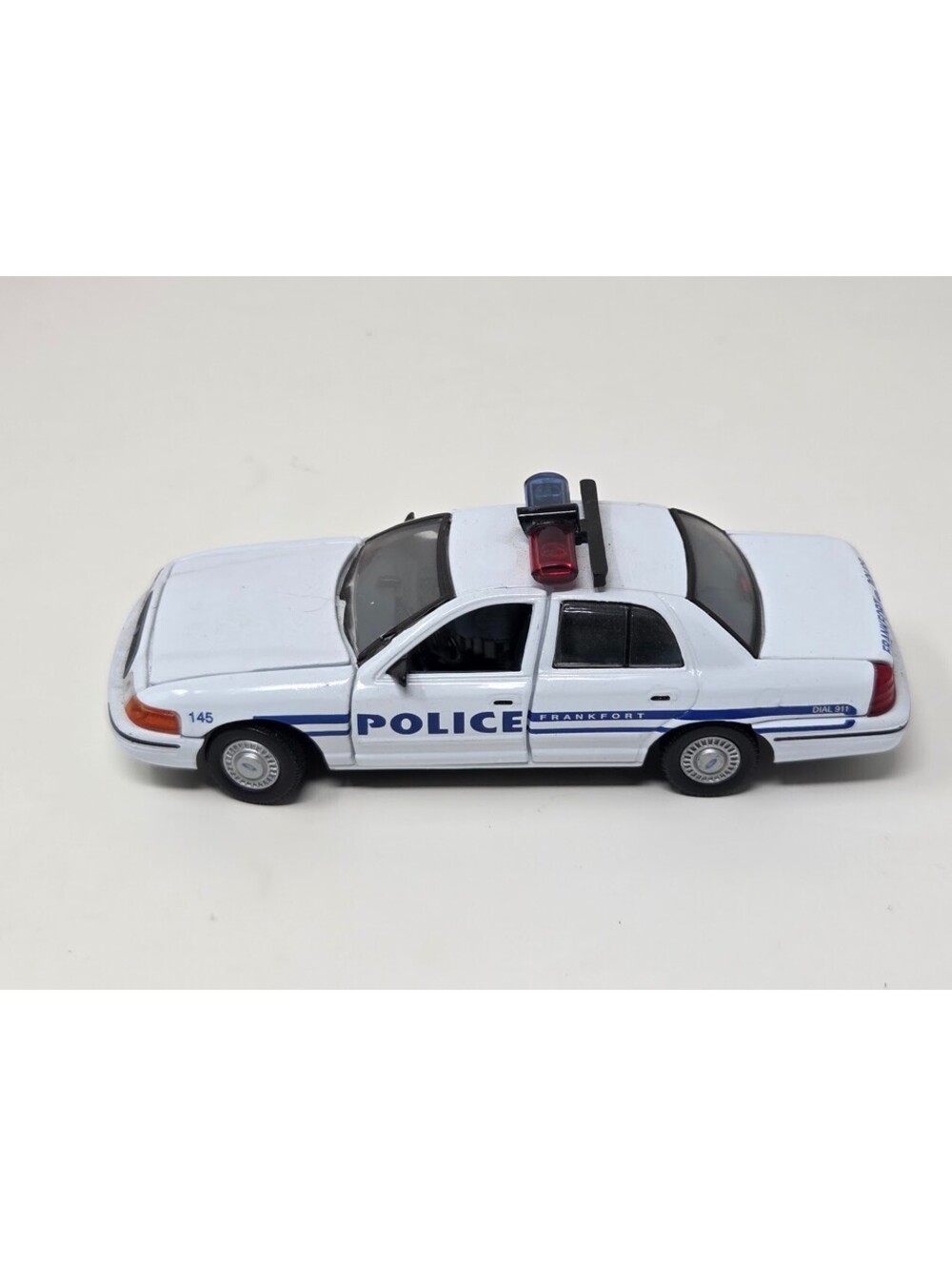 Ford Crown Victoria Frankfort Police Diecast Car Opening Doors Light Bar